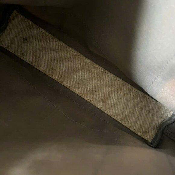 BALENCIAGA Beige Grey Canvas and Calfskin Leather Cabas Crossbody Bag - Picture 9 of 11